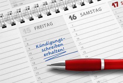 Notiz: Kündigungsschreiben erhalten!