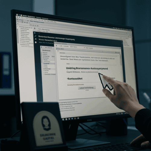 Computerbildschirm mit Bestätigung einer Lebensversicherungs-Auszahlung und digitalem Kontoauszug
